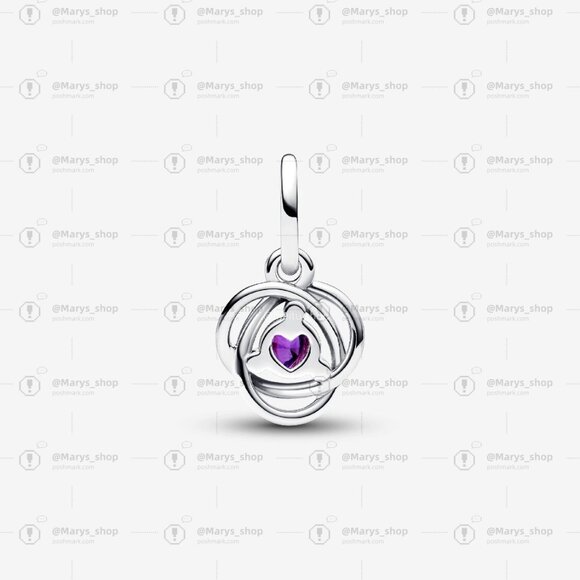 Pandora Purple Eternity Circle Dangle Charm - Picture 2 of 6